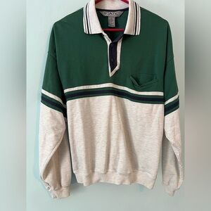 Vintage Green and Cream Polo Shirt
